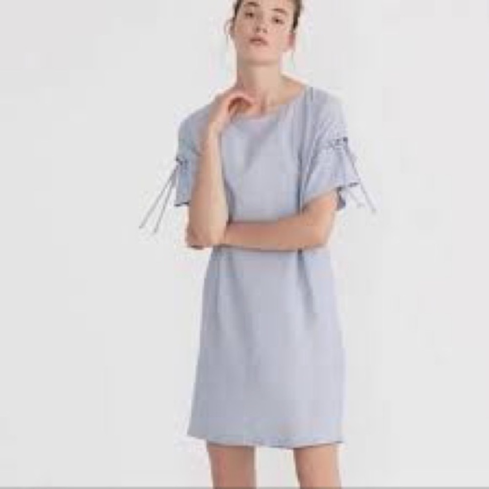 Madewell Blue and White Striped Laced Sleeve Shift Dress Size XS